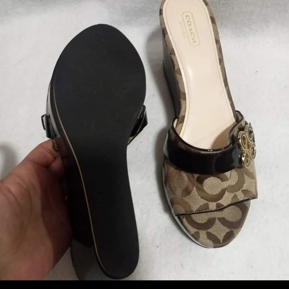 Coach signature platform wedge size 39.5 - Picture 3 of 9